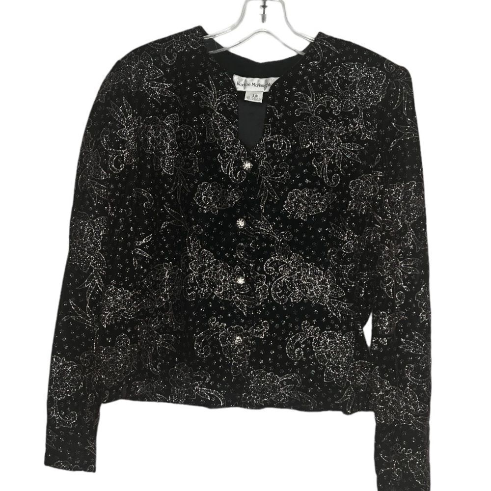 Vintage Norton McNaughton Sparkly Black Dressy Jacket